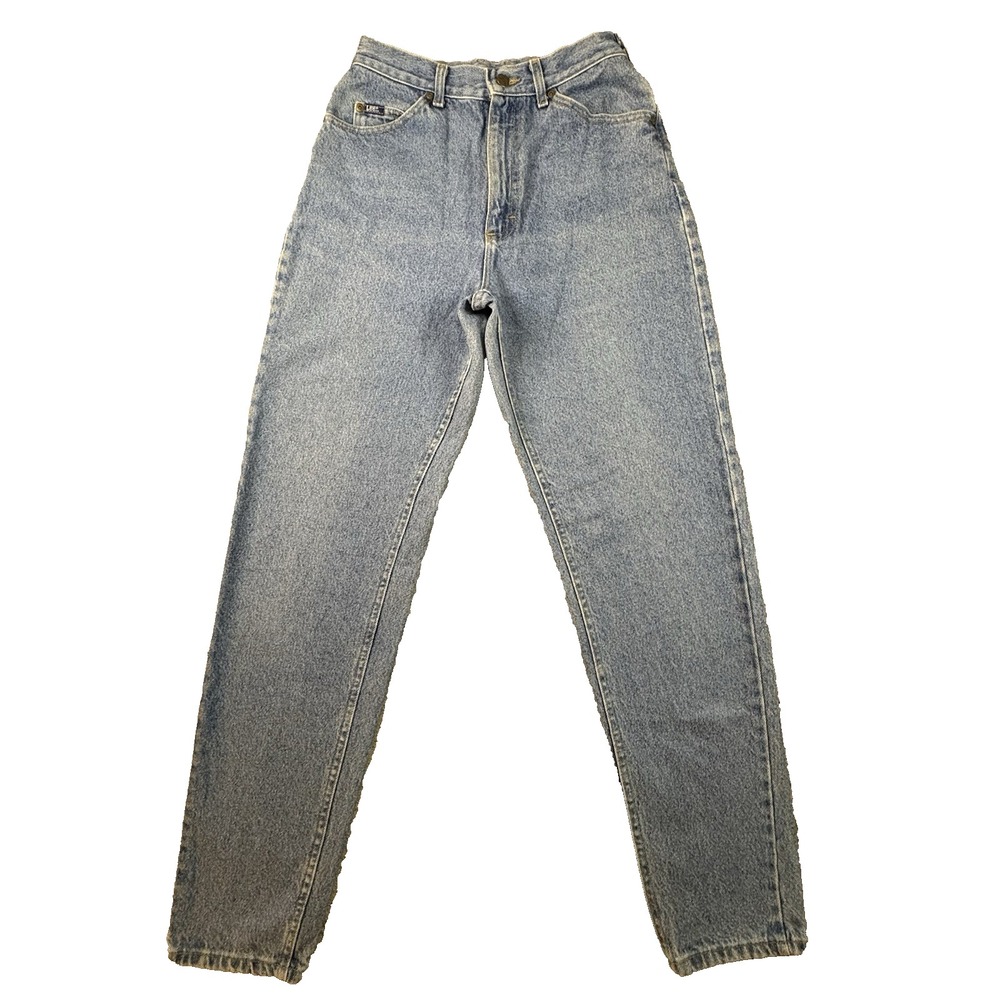 VTG 1996 Lee Women's 10 Long (28x32.5) Blue High Rise Tapered Mom Jeans USA 90s